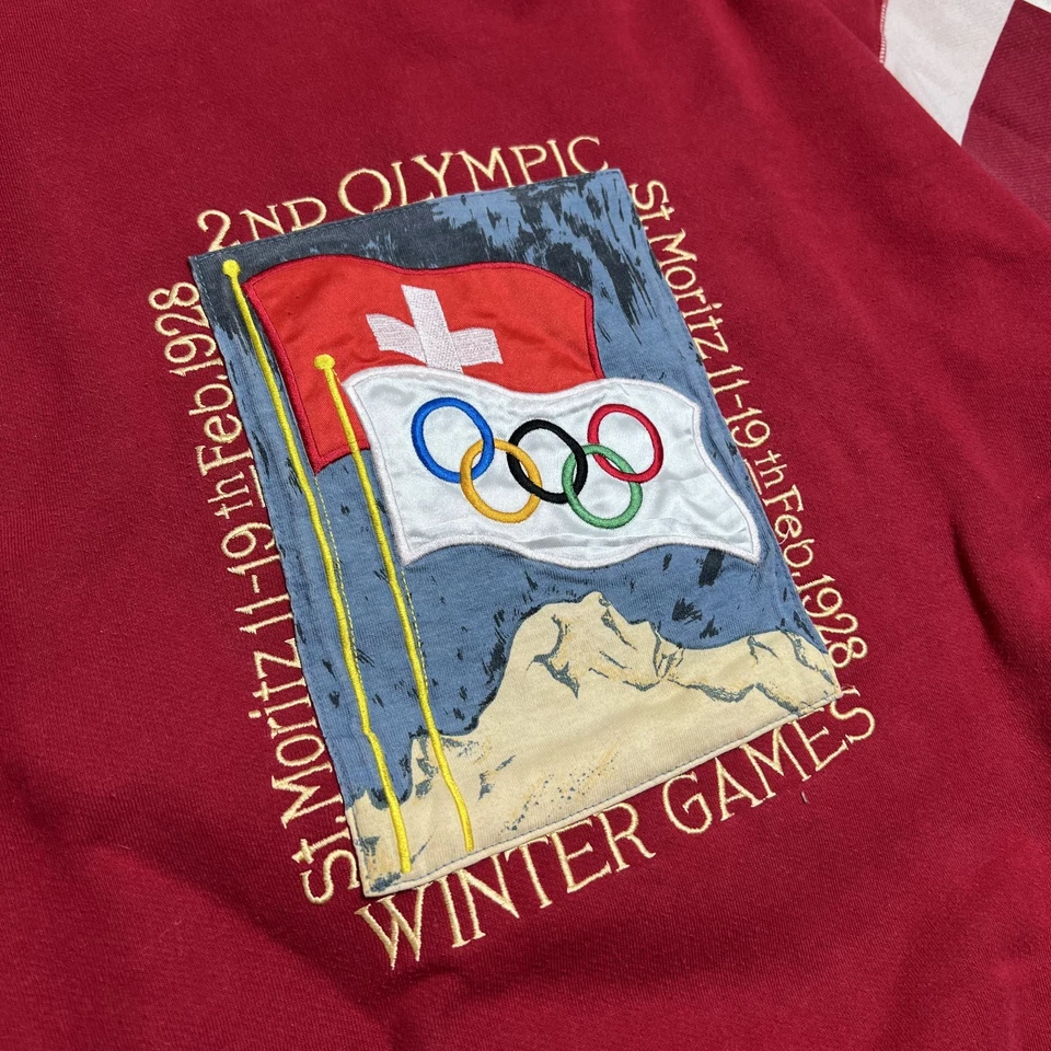 Sudadera Vinage Adidas Cuello Redondo Juegos Olímpicos Juegos de Invierno Talla S - ROJA Foto 2 de 4