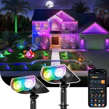 Linkind Smart Solar Spot Lights Outdoor SL5C, 2 pack, Multicolor 