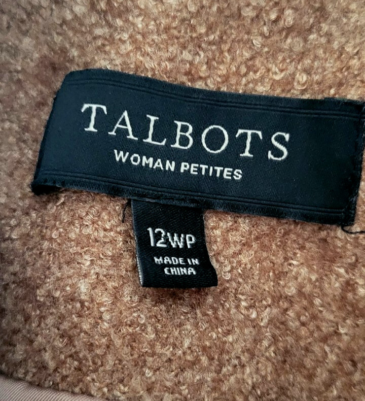 Talbots Jacket Wool blend snap closure light brow… - image 4