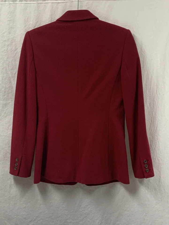Chaqueta Blazer ANN TAYLOR Mezcla Cachemira Rojo Baya Para Mujer Talla 2 NUEVA Foto 3 de 3