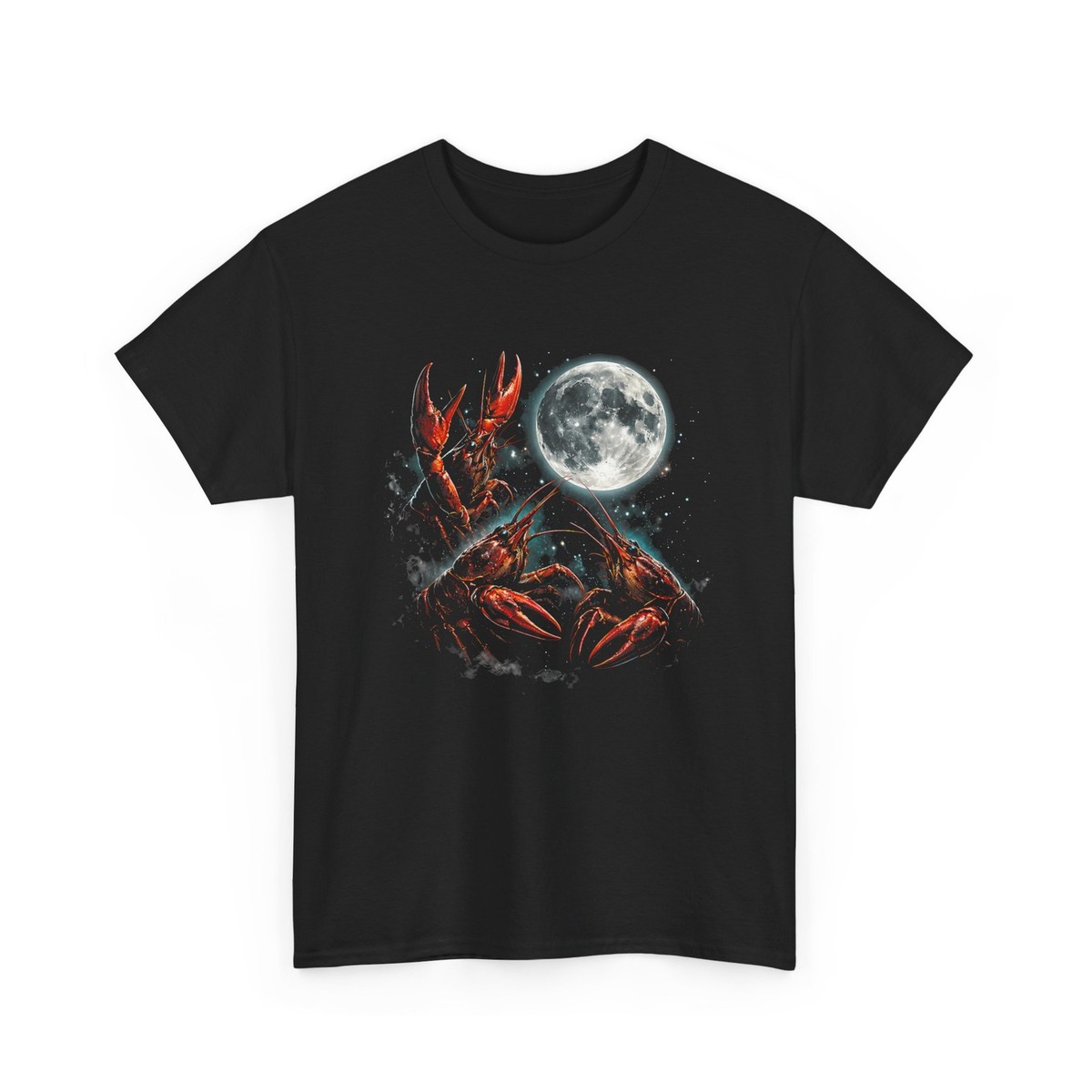 Three Crawfish Moon Shirt, Crawfish with Moon Space Animals Lovers