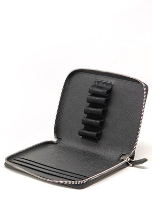 Montblanc Federetui (5 Stifte) schwarz Ledertasche Dokument Reißverschluss um 198364 917