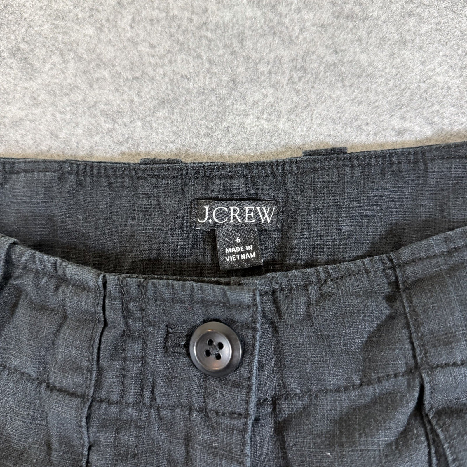 J Crew Linen Blend Pants Womens 6 Black Loose Lounge Beach Coastal Breathable thumbnail 4