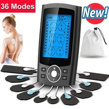 Dual Channel TENS EMS Unit 36 Modes Muscle Stimulator for Pain Relief Therapy US