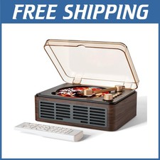 Retro CD Player with Speakers Bluetooth Walnut-Brown