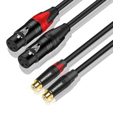 RCA to XLR Cable 6FT, 2RCA Female to 2XLR Female Audio Extension Cord, Unbala...