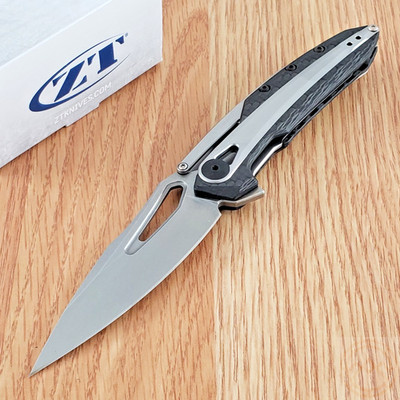 Zero Tolerance Folding Knife 3.25'' CPM 20CV Steel Blade Carbon Fiber Handle