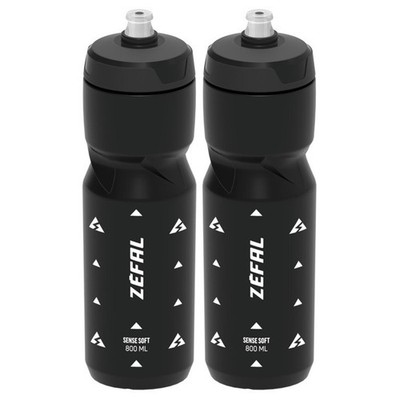 2x Zefal Trinkflasche Sense Soft 80 800ml Schwarz Höhe 229mm Sportflasche Rad