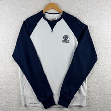 Franklin & Marshall Sweatshirt Men’s Medium White Navy Top Logo long Sleeves