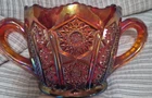 VTG - Indiana Heirloom Sunset Carnival Glass Open Sugar Bowl w/Two Handles