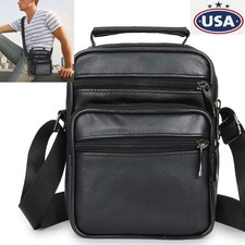 Men Sling Backpack Genuine Leather Chest Crossbody Bag Shoulder Bag Messenger US