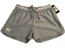 Lot of 4 Under Armour Girls Large Play Up Solid Shorts NWT HeatGear Periwinkle