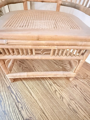 Vintage Bamboo Hand Woven Brighton Pavilion Chair Cane Antique High Back