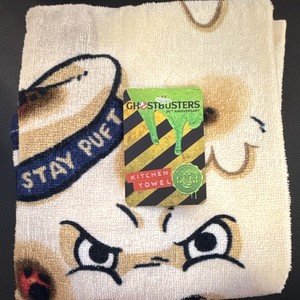 Ghostbusters 35th Anniversary Slimer Stay Puft Cotton Tea Towel White/Blue