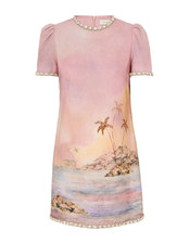 Zimmermann Dawning Embellished Mini Dress Lilac Seascape Size 1/AU10/US6