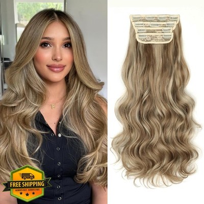 Kookastyle Clip In Hair Extensions 20'' Ash Blonde Balayage Wavy