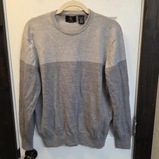 Calvin Klein Men's 100 Merino Wool Sweater XL Gray Two-Tone