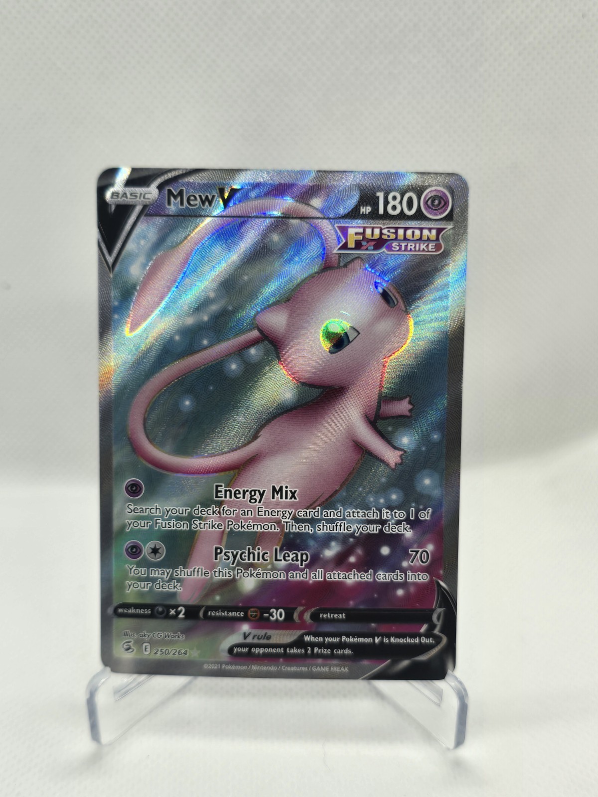 Mew V (Full Art) 250/264 Sword & Shield Pokemon Fusion Strike Holo Alternate Alt