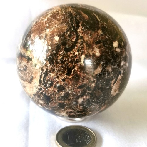 Holzopal Kugel – 67 mm – Edelstein – Handschmeichler – Opal – Holz – Braun