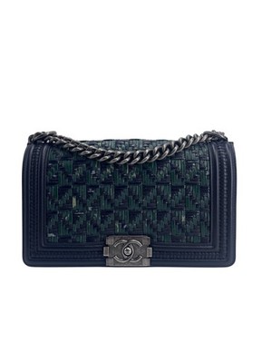 Chanel Boy Clutch Schultertasche Tweed Medium