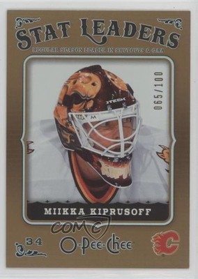 2006-07 O-Pee-Chee Stat Leaders Rainbow 65/100 Miikka Kiprusoff #609 0dg