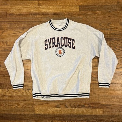 Vtg 90s Champion Reverse Weave Syracuse University Gray Navy Men's
