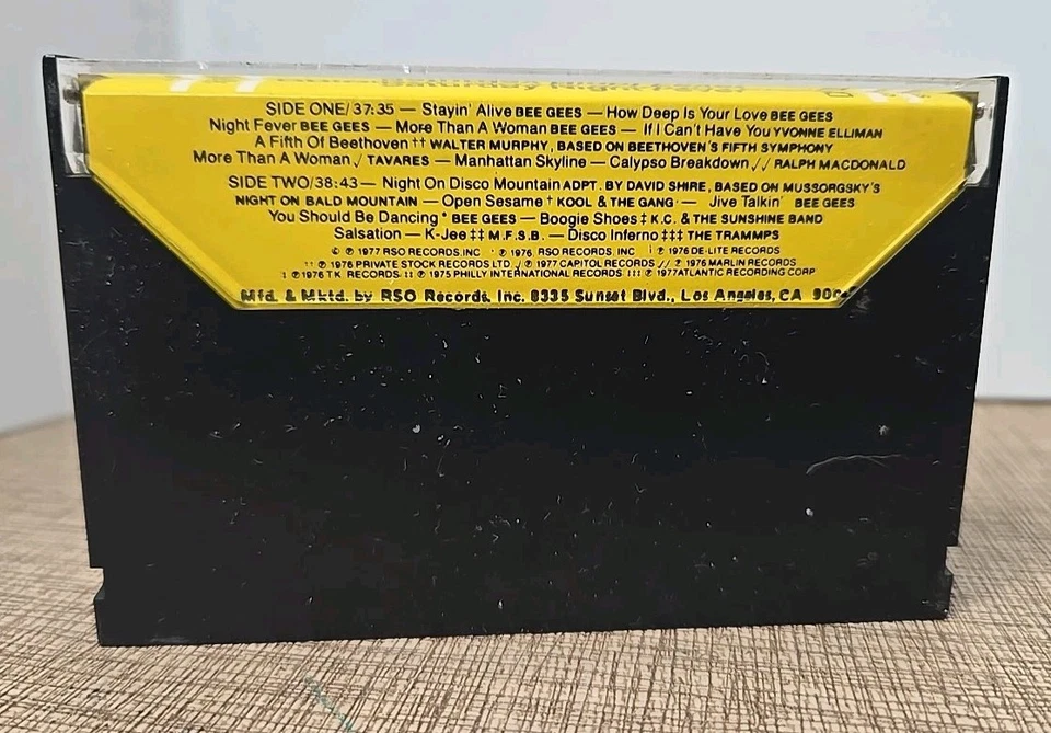 Vtg 1977 Saturday Night Fever Cassette Soundtrack RSO Bee Gees Disco Works - Image 3 of 4