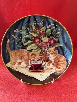 1991 Franklin Mint 21 cm ''Tea for two'' cat themed plate by Ken Duncan