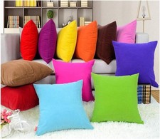 Image of 40x40 Cushion Cover Soft Plain Pillow Case Sofa Decor Multi Colour No Insert