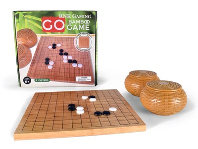 Beginner s Go Game Set with Reversible Bamboo 13 x 13/9 x 9 Grid Go Board, Bo...