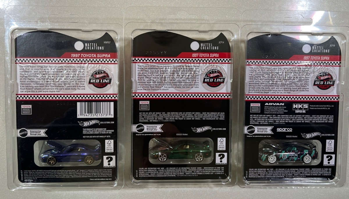 NEW 2025 Hot Wheels Red Line Club 1997 Toyota Supra HKS , BLUE