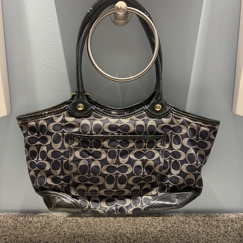 Rare Y2K Coach Bleecker Denim Signature Tote Bag Blue… - Gem