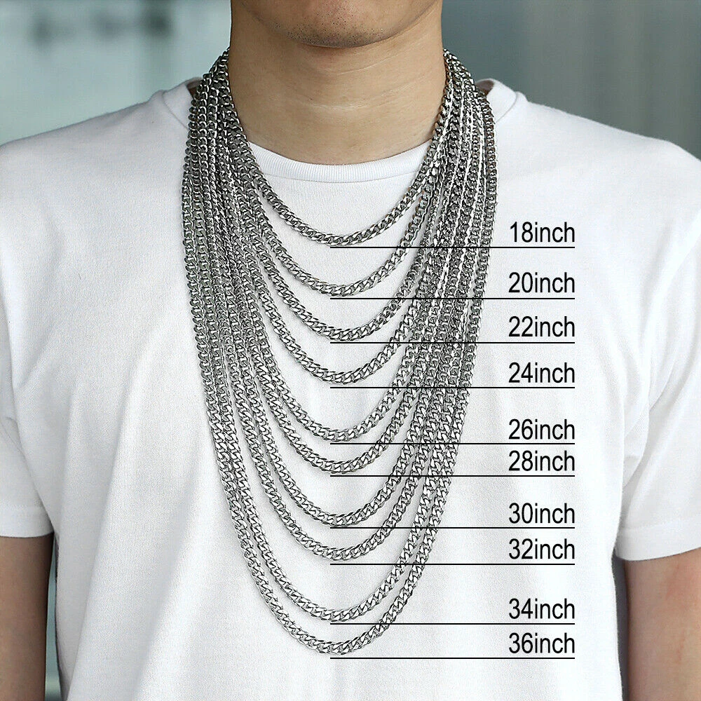 Brrnoo Mens Cuban Necklace, 16 Inch Diamond Jewelry Hip Hop Necklace Miami  Cuban Link Chain, Alloy Fashionable Exquisite Rhinestones Necklace Jewelry  Accessory Men Women(Silver) | Amazon.com