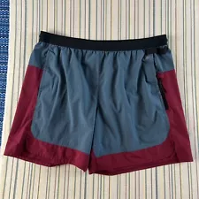 Unipro Shorts Mens XL Blue Red Qwick Dry Outdoors Drawstring Elastic Waist #8032
