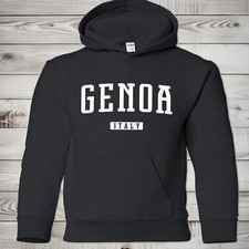 Genoa Kids Hoodie  Genoa Italy Youth Pullover Hoodie  Genovese, Italian Travel