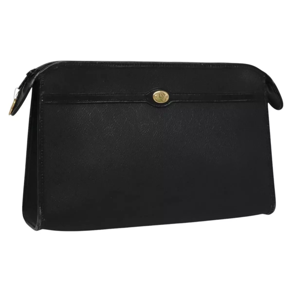 Christian Dior sac pochette toile nid d'abeille PVC cuir noir or authentique ti2893