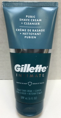 Gillette Male Intimate 2-in-1 Pubic Shave Cream and Cleanser 6 OZ Free Shipping!