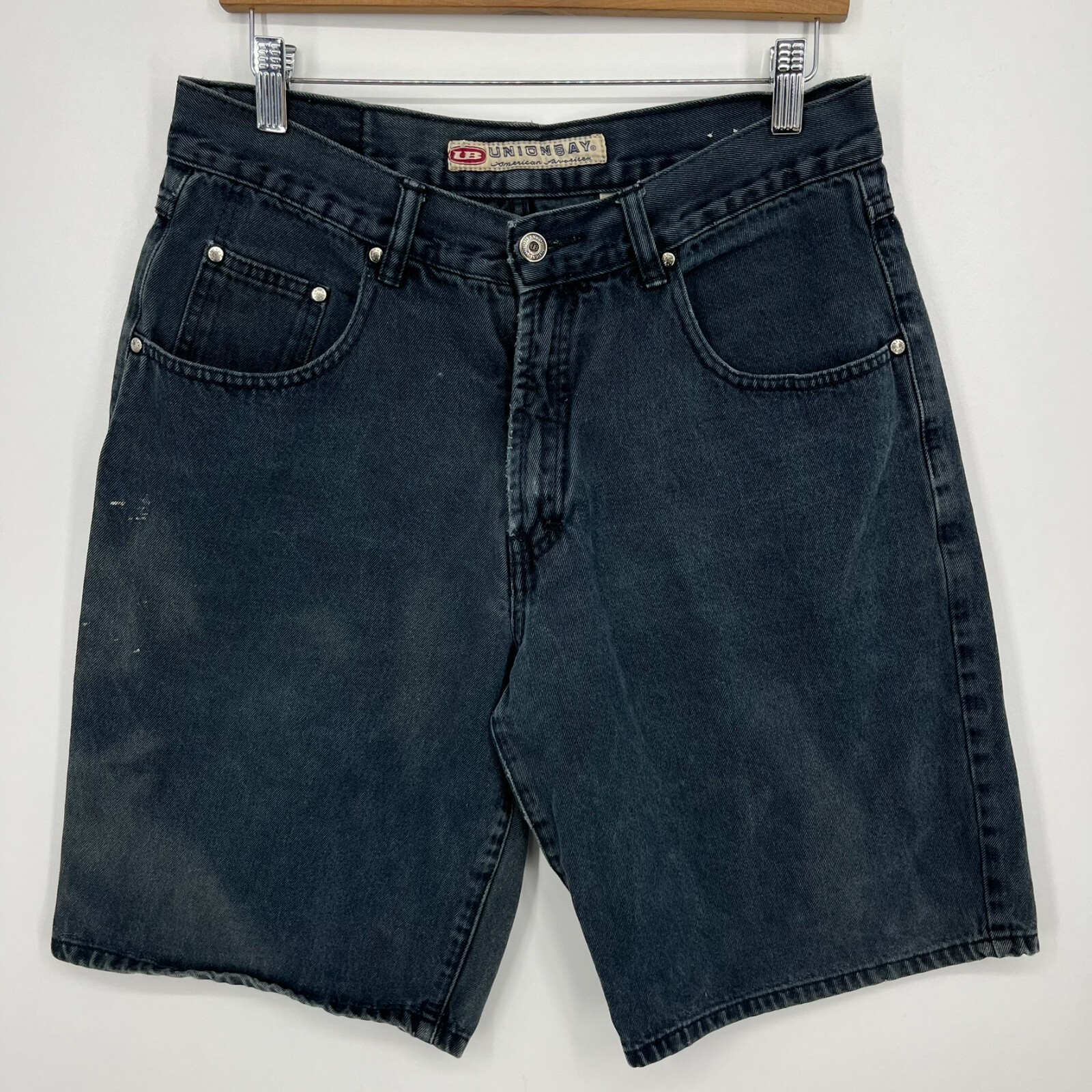 's Size 32 Black Vtg Y2k Workwear Jorts Relaxed
