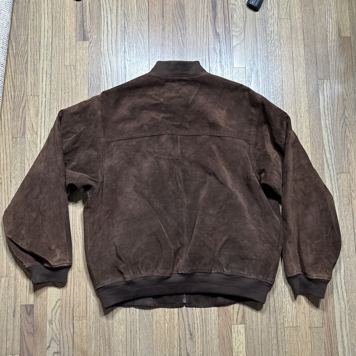 Vintage AKA Eddie Bauer Brown Suede Leather Jacket Men's Full Zip