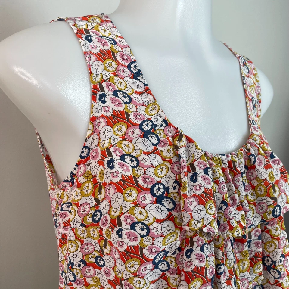 Anthropologie Sine Top 2 Ruffled Multicolor 100% Silk Tank Women's - Image 2 of 4