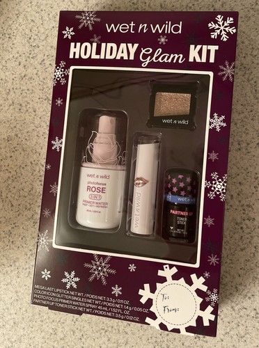 KIT Glam Wet n Wild HOLIDAY Mega Lápiz Labial Tónico Barra Foto Enfoque Rosa + Brillo - Imagen 2 de 11