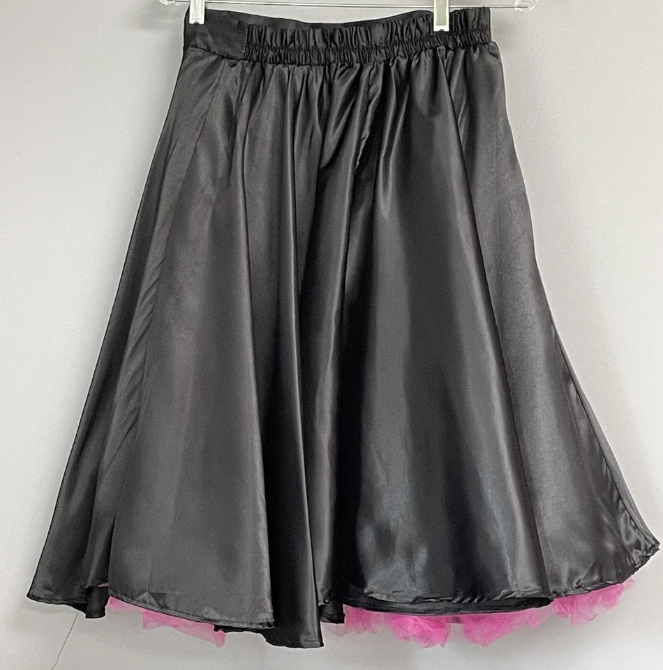 Black Poodle Skirt Costume Circle Skirt Pull On Waist 28” Length 27” - Image 3 of 3