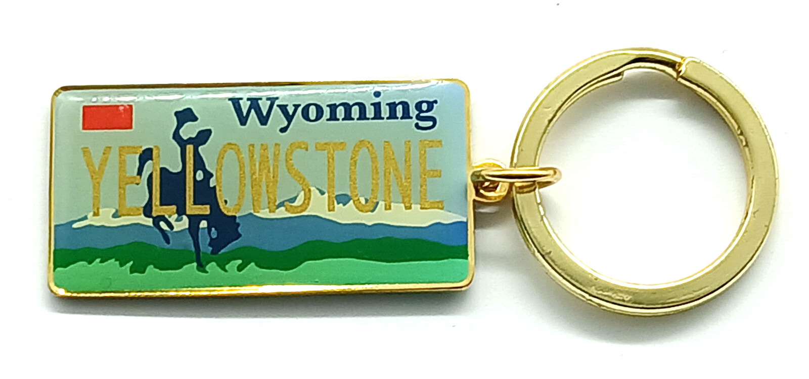 Vintage Yellowstone Wyoming Cowboy Horse Keyring Keychain