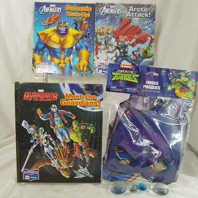 3 MARVEL AVENGERS Me Reader Story Reader    BOOKS ONLY   &   8 TMNT Party Masks 