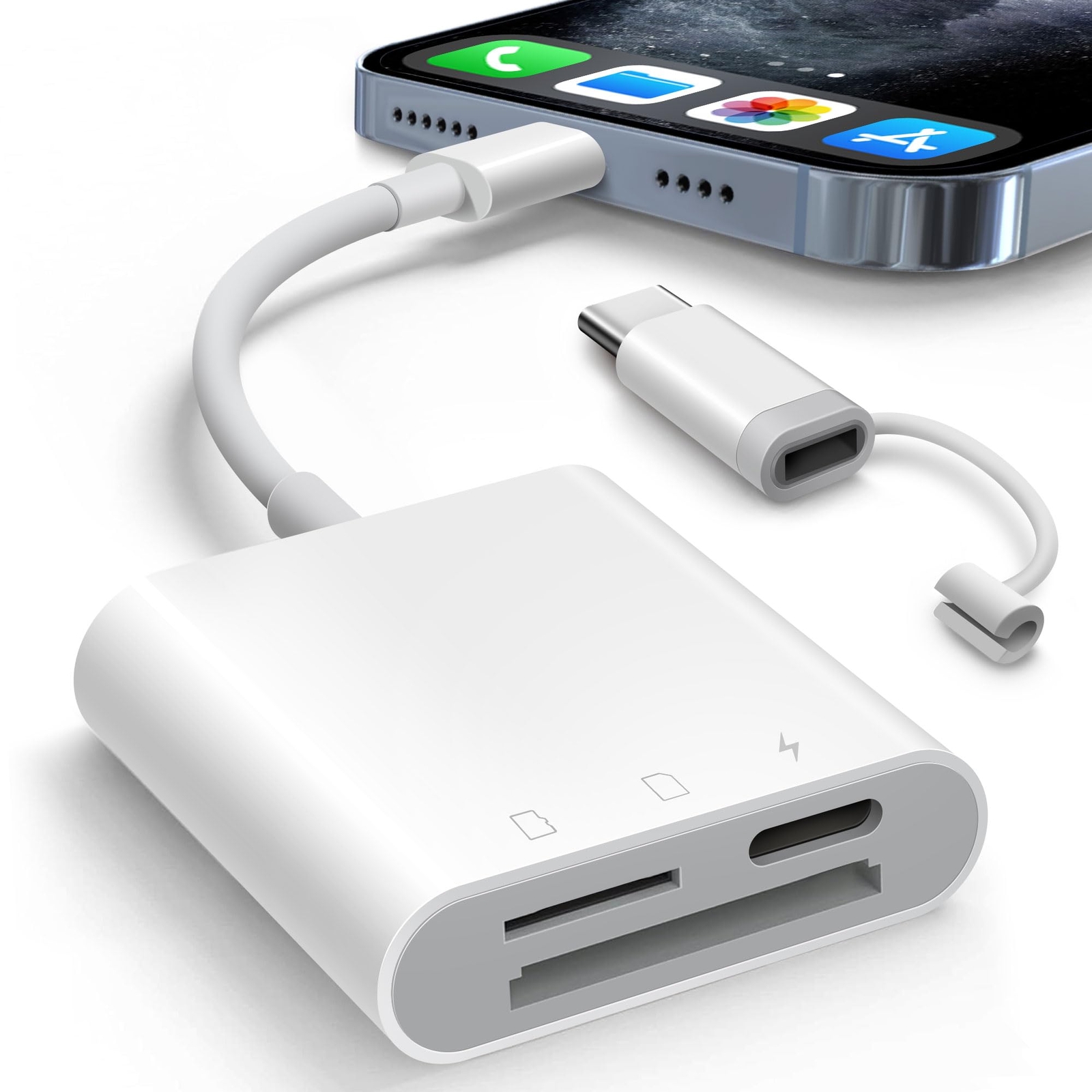 SD Card Reader for iPhone, 2 in 1 iPhone iPad Camera, Adapter Trail Game Came...