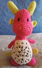 8" NEW Handmade Dragon-Fruit Dino Crochet Cute Stuffie Soft Amigurumi Polyester  — photo 1
