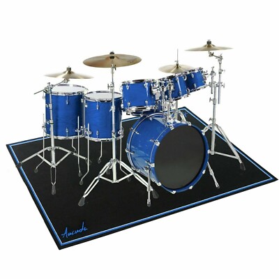 Aucuda Drum Rug 4x6 FT Non-Slip Rubber Drumming Drum Mat