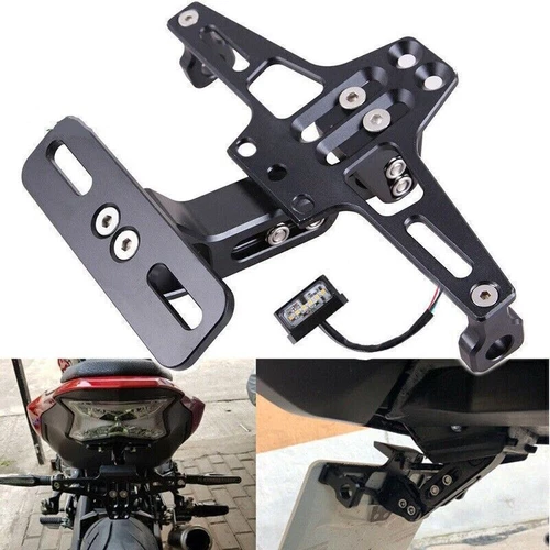 Universal Motorrad Kennzeichenhalter Nummernschildhalter & LED Rücklicht Schwarz - Bild 8 von 8