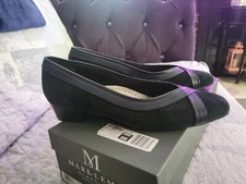 MARK LEMP CLASSICS BY WALKING CRADLES TRACY NAVY SUEDE SZ 7.5 N PUMPS 41561 Rare