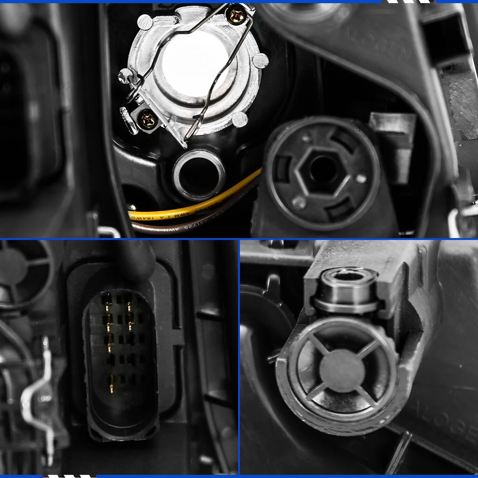 Par de faros proyectores de repuesto negros diestros+derechos para Audi A4/S4 2002-2005 Foto 4 de 4